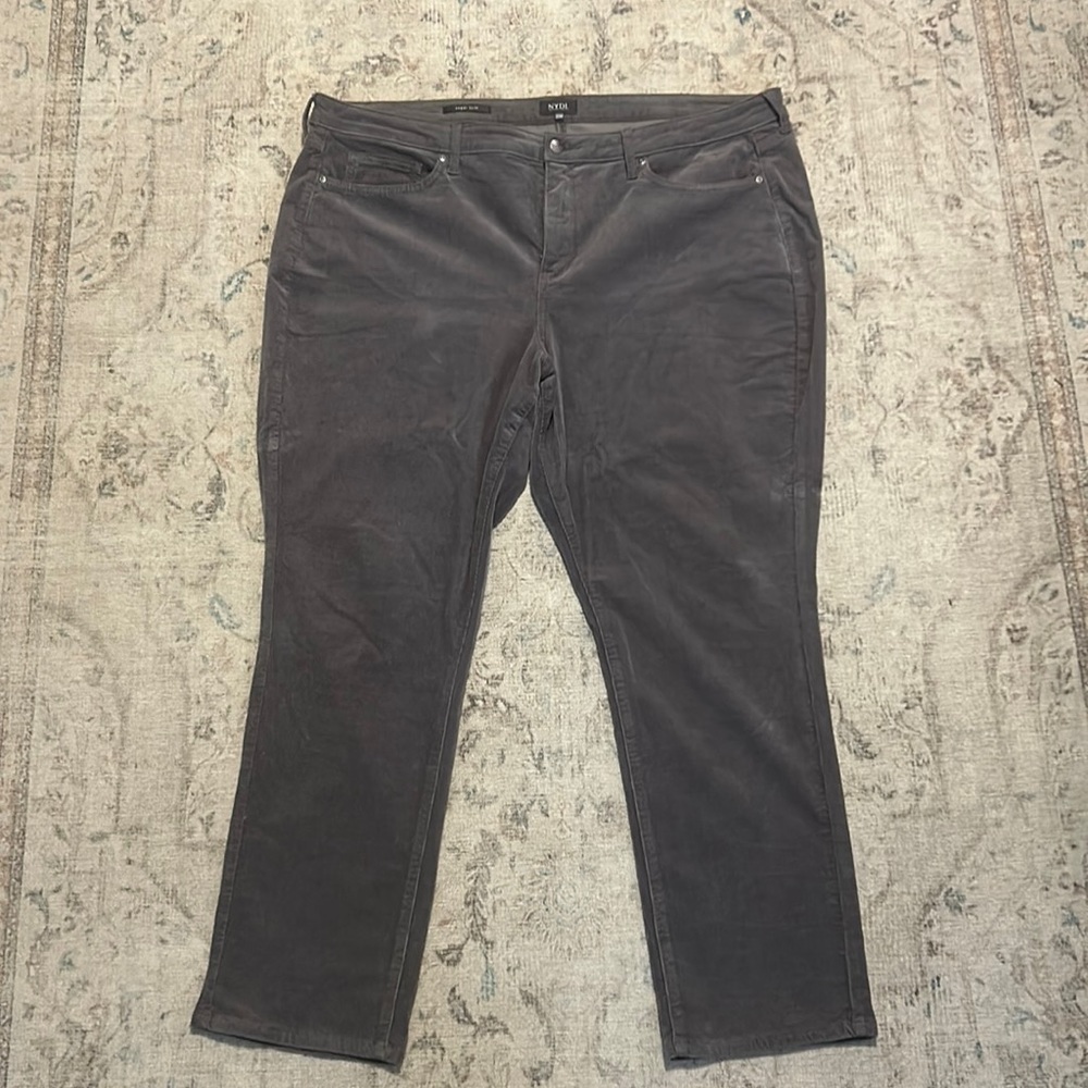 NYDI grey corduroy Sheri Slim pants.